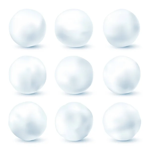 Snowball isolated on white background. Snowballs collection. Frozen ice ball. Winter decoration for Christmas or New Year. Vector snow. — Stock Illustration Snowball isolated on white background. Snowballs collection. Frozen ice ball. Winter decoration for Christmas or New Year. Vector snow. Stock Vector