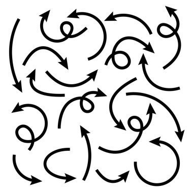 Siyah El Okları Beyaz Arkaplanda Ayarlandı. Ok, İmleç Simgesi. Vektör Noktaları Koleksiyonu. Geri, Sonraki Web Sayfası İşareti. 