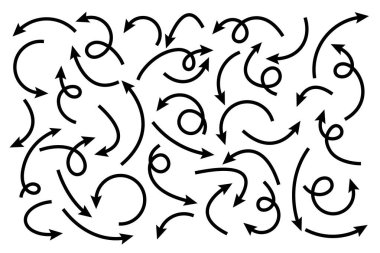 Siyah El Okları Beyaz Arkaplanda Ayarlandı. Ok, İmleç Simgesi. Vektör Noktaları Koleksiyonu. Geri, Sonraki Web Sayfası İşareti. 