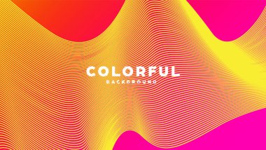 Modern minimal renkli soyut arkaplan, çizgiler ve geometrik şekiller gradyan renkte dizayn edilir. Vektör illüstrasyonu.