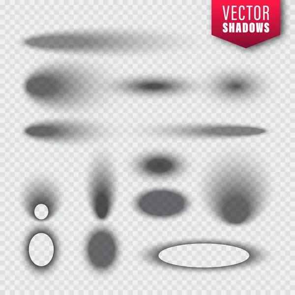 Sombras vectoriales sobre fondo transparente. Sombra aislada realista. Ilustración vectorial . — Archivo Imágenes Vectoriales