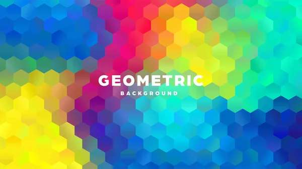 Hexagonal polygonal abstract background. Colorful triangle gradient design. Low poly hexagon shape banner. Vector illustration. — Stock Vector