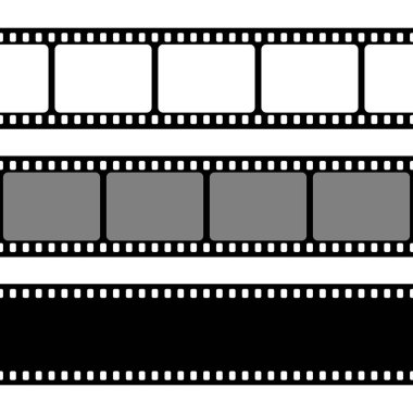Film koleksiyonu. Eski moda sinema şeridi. Vektör fotoğraf çerçevesi.