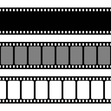 Film koleksiyonu. Eski moda sinema şeridi. Vektör fotoğraf çerçevesi.