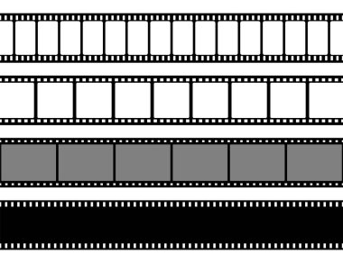 Film koleksiyonu. Eski moda sinema şeridi. Vektör fotoğraf çerçevesi.