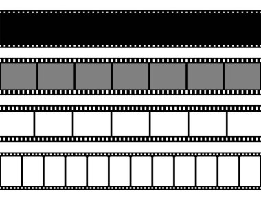 Film koleksiyonu. Eski moda sinema şeridi. Vektör fotoğraf çerçevesi.