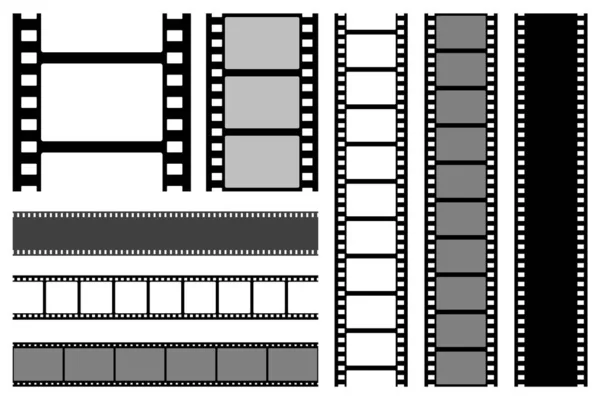 Filmstreifensammlung. alter Retro-Kinostreifen. Vektor-Fotorahmen. — Stockvektor