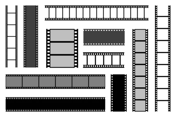 Filmstreifensammlung. alter Retro-Kinostreifen. Vektor-Fotorahmen. — Stockvektor