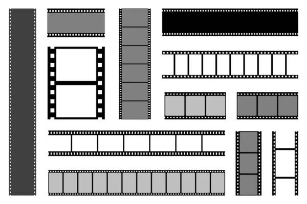 Filmstreifensammlung. alter Retro-Kinostreifen. Vektor-Fotorahmen. — Stockvektor