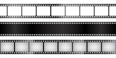 Film koleksiyonu. Eski bir film şeridi. Vektör çizimi. Video kaydı.