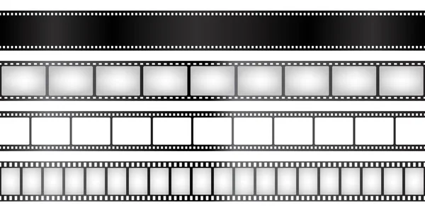 Colección de tiras de película. Película de cine retro. Ilustración vectorial. Grabación de vídeo . — Vector de stock