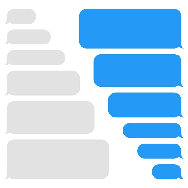 Burbujas de mensajes vectoriales en blanco. Charla o burbuja de voz de mensajero. Marco de texto SMS. Envío de mensajes cortos. — Vector de stock