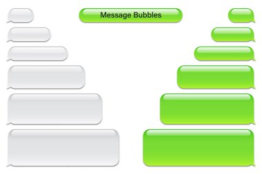 Boş vektör mesaj baloncukları. Sohbet ya da haberci konuşma balonu. SMS metin çerçevesi. Kısa mesaj gönderiliyor.