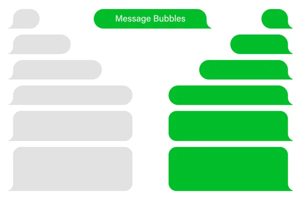 Prázdné bubliny vektorových zpráv. Chatová nebo kurýrní bublina. Textový rámec SMS. Krátké odeslání zprávy. — Stockový vektor