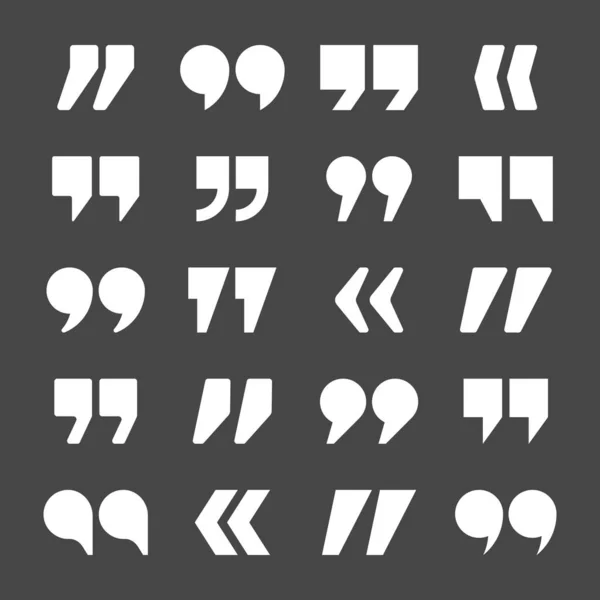 Quotation marks vector collection. Quotes icon. Speech mark symbol. — Stock Vector
