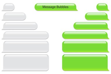 Boş vektör mesaj baloncukları. Sohbet ya da haberci konuşma balonu. SMS metin çerçevesi. Kısa mesaj gönderiliyor.