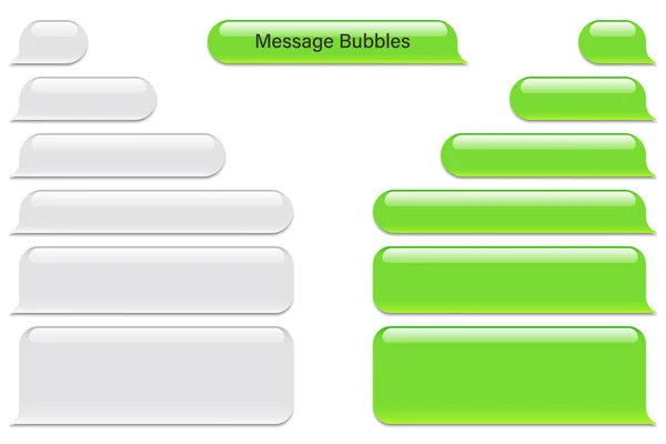 Leere Vektor-Nachrichtenblasen. Chat oder Messenger-Sprechblase. SMS-Textrahmen. Kurznachrichtendienst. — Stockvektor