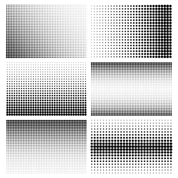 Halvton designelement med svarta prickar isolerade på vit bakgrund. Komiskt prickigt mönster.Vektorillustration. — Stock vektor