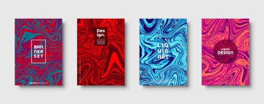 Renkli soyut geometrik arkaplan. Sıvı dinamik değişim dalgaları. Akışkan mermer dokusu. Modern kapaklar hazır. Vektör illüstrasyonu.