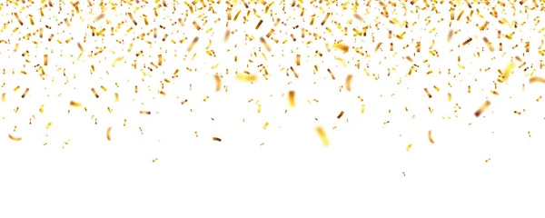 Kerst gouden confetti. Vallende glanzende glitter in gouden kleur. Nieuwjaar, verjaardag, Valentijnsdag design element. Vakantie achtergrond. — Stockvector