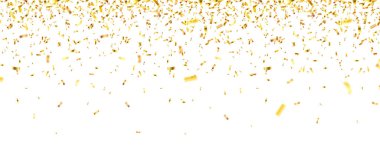 Noel altın konfetisi. Altın renginde parlayan bir parıltı. Yeni yıl, doğum günü, sevgililer günü tasarım öğesi. Tatil arkaplanı.