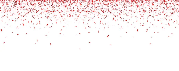 Noël, Saint Valentin confettis rouges sur fond blanc. Chute de paillettes brillantes. Éléments de conception de fête. — Image vectorielle