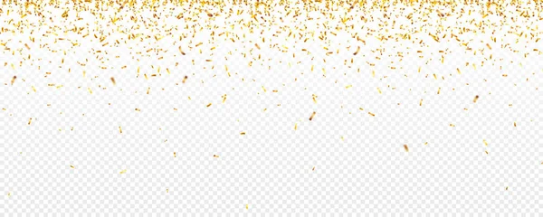 Christmas golden confetti. Falling shiny glitter in gold color. New year, birthday, valentines day design element. Holiday background. — Stock Vector