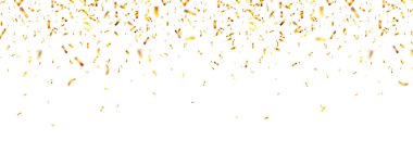 Noel altın konfetisi. Altın renginde parlayan bir parıltı. Yeni yıl, doğum günü, sevgililer günü tasarım öğesi. Tatil arkaplanı.