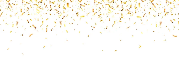 Kerst gouden confetti. Vallende glanzende glitter in gouden kleur. Nieuwjaar, verjaardag, Valentijnsdag design element. Vakantie achtergrond. — Stockvector