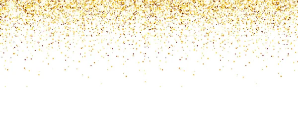 Brillante Glitter dorato su sfondo vettoriale bianco. Caduta di brillanti Confetti con schegge d'oro. Brillante effetto luce per Natale o Capodanno Biglietto di auguri. — Vettoriale Stock