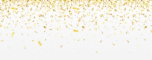 Confetti d'oro di Natale. Brillantini luccicanti cadenti color oro. Anno nuovo, compleanno, elemento di design di San Valentino. Sfondo vacanza. — Vettoriale Stock