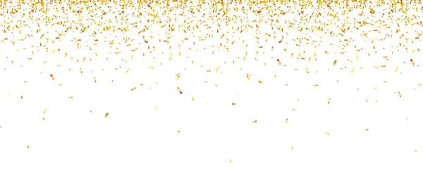 Confeti de oro de Navidad. Cae brillo brillante en color oro. Año nuevo, cumpleaños, elemento de diseño del día de San Valentín. Fondo de vacaciones. — Vector de stock