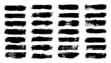 Grunge fırça darbeleri, çizgiler, mürekkep lekeleri, elle çizilmiş karalama şekilleri. El yapımı kabataslak izler, akrilik lekeler, kömür çizgileri. Boya dokuları, kuru fırça etkisi. İşaret altı çizili. Vektör illüstrasyonu.