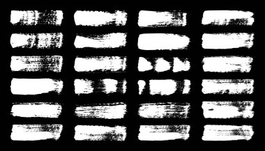 Grunge fırça darbeleri, çizgiler, mürekkep lekeleri, elle çizilmiş karalama şekilleri. El yapımı kabataslak izler, akrilik lekeler, kömür çizgileri. Boya dokuları, kuru fırça etkisi. İşaret altı çizili. Vektör illüstrasyonu.