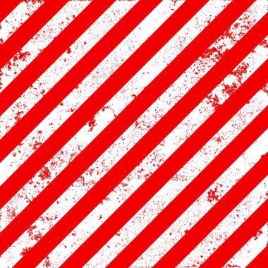 Kırmızı ve beyaz köşegen çizgileri olan uyarı işareti. Dikkat, tehlike ya da uyarı sembolü. İnşaat alanı tabelası, yol güvenliği uyarısı, tehlike bayrağı, güvenlik alarmı kalkanı. Vektör illüstrasyonu.