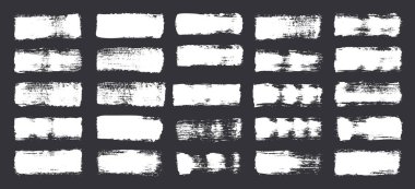 Grunge fırça darbeleri, çizgiler, mürekkep lekeleri, elle çizilmiş karalama şekilleri. El yapımı kabataslak izler, akrilik lekeler, kömür çizgileri. Boya dokuları, kuru fırça etkisi. İşaret altı çizili. Vektör illüstrasyonu.