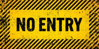 Sarı ve siyah köşegen çizgileri olan uyarı işareti. Dikkat, tehlike ya da uyarı sembolü. İnşaat alanı tabelası, yol güvenliği uyarısı, tehlike bayrağı, güvenlik alarmı kalkanı. Vektör illüstrasyonu.