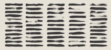 Grunge fırça darbeleri, çizgiler, mürekkep lekeleri, elle çizilmiş karalama şekilleri. El yapımı kabataslak izler, akrilik lekeler, kömür çizgileri. Boya dokuları, kuru fırça etkisi. İşaret altı çizili. Vektör illüstrasyonu.