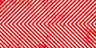 Kırmızı ve beyaz köşegen çizgileri olan uyarı işareti. Dikkat, tehlike ya da uyarı sembolü. İnşaat alanı tabelası, yol güvenliği uyarısı, tehlike bayrağı, güvenlik alarmı kalkanı. Vektör illüstrasyonu.