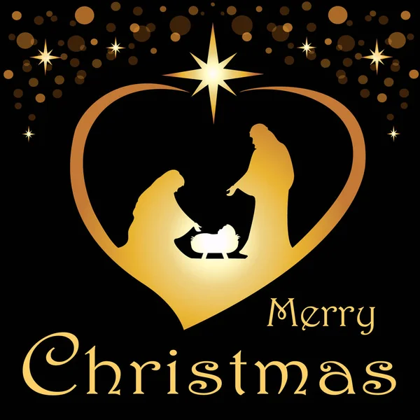 Cartão de Natal de Maria e Jesus. Cartão de Natal.Natal e Ano Novo . — Vetor de Stock