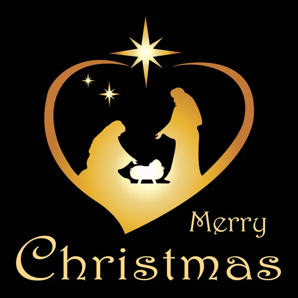 Carte de Noël Marie et Jésus. Carte de Noël.Noël et Nouvel An . — Image vectorielle