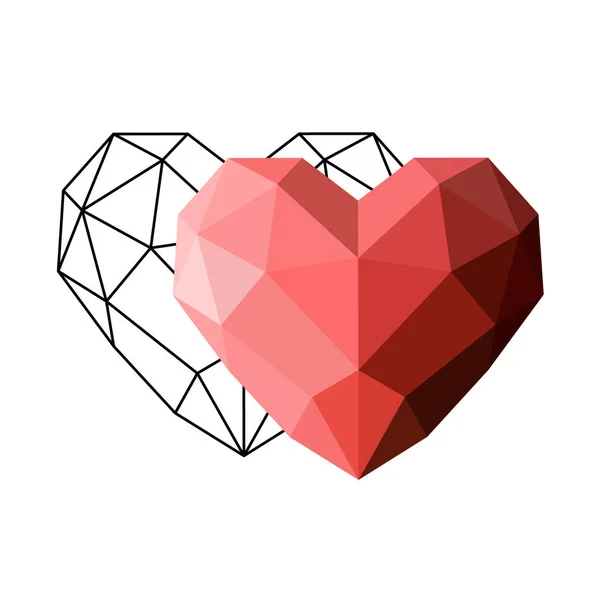 Corazón en estilo poli bajo . — Vector de stock