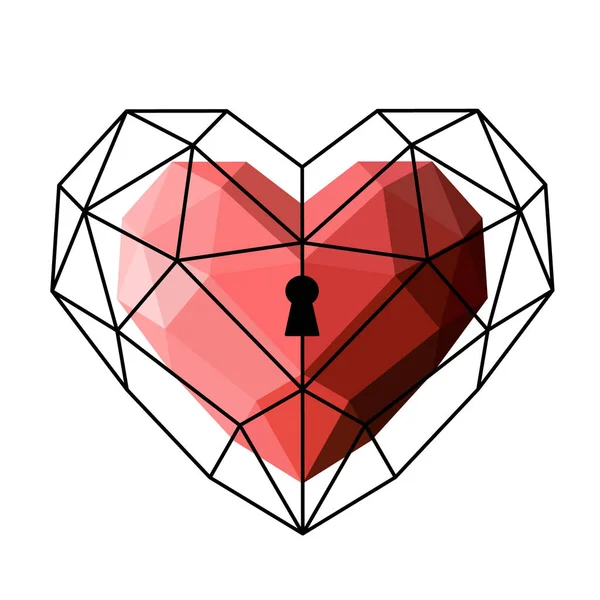 Corazón en estilo poli bajo . — Vector de stock