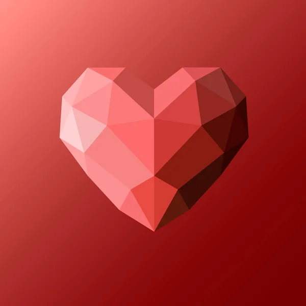 Coeur en poly style bas . — Image vectorielle