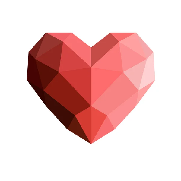 Corazón en estilo poli bajo . — Vector de stock