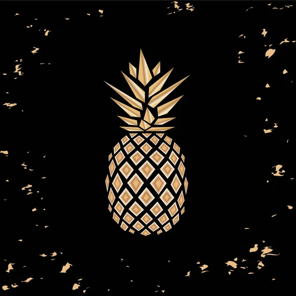 Primer Plano Piña Piña Aislada Sobre Fondo Blanco Piña Estilo — Vector de stock