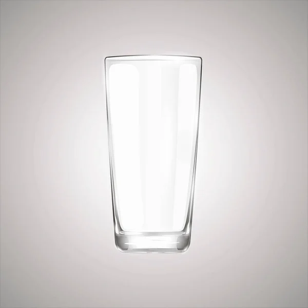 Close-up van het glas. Bekerglas van glas leeg. Glaswerk voor drankjes. Drinkin — Stockvector