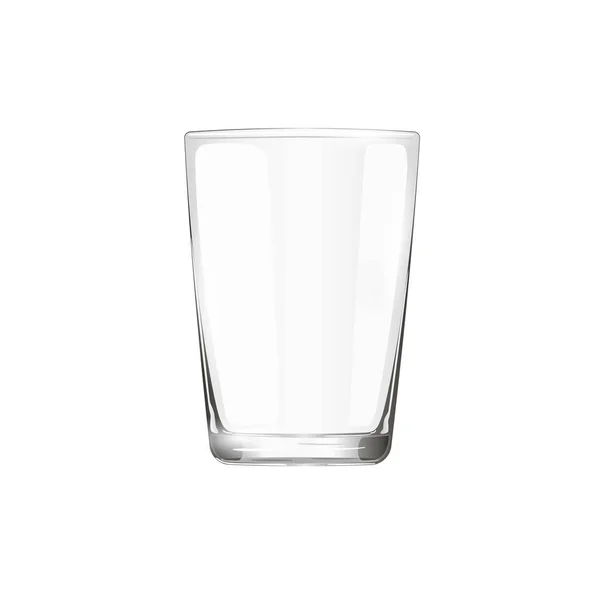 Primer plano de cristal. Un vaso de vidrio. Un vaso de vidrio realista. Artículos de vidrio — Vector de stock