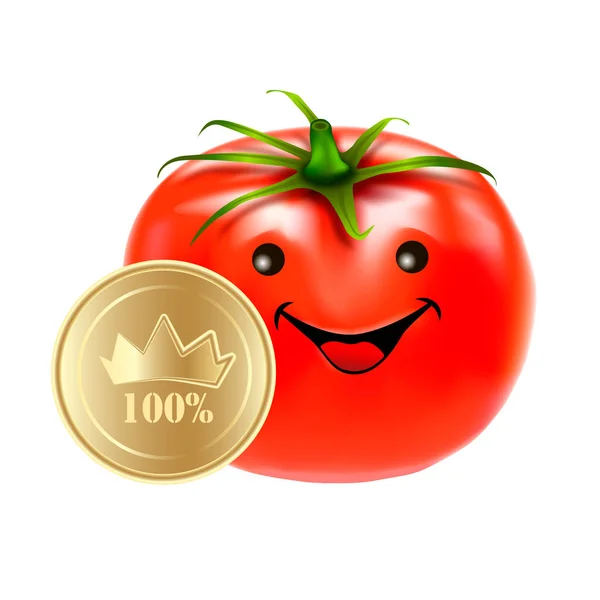 Vaso con zumo de tomate.Primer plano de tomate. Tomate rojo . — Archivo Imágenes Vectoriales