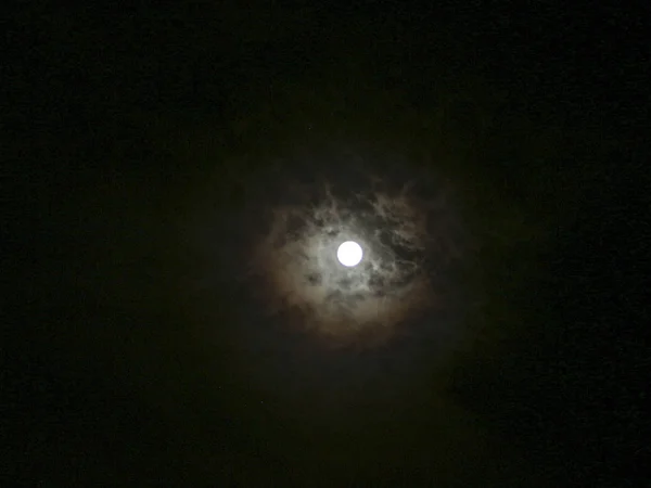 Full Moon Clouds Shades Colors — Stock Photo, Image